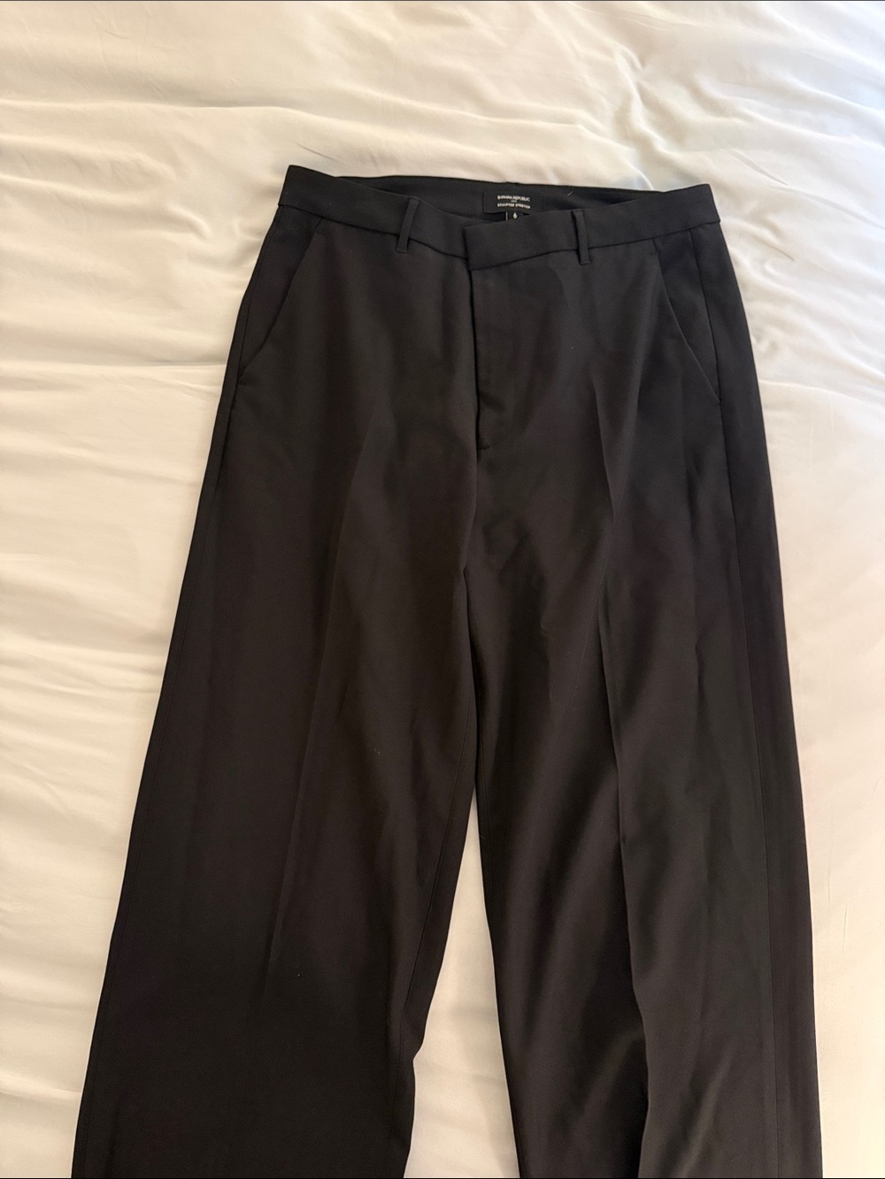 Banana Republic Black Wide-Leg Dress Trousers